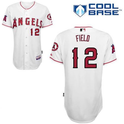 Tommy Field #12 MLB Jersey-Los Angeles Angels of Anaheim Men's Authentic Home White Cool Base Baseball Jersey